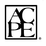 The ACPE logo, black text with "AC" stacked directly on top of "PE," surrounded by a black-box border.