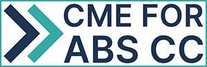 CME for ABS CC with chevron arrows before the words